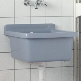 Wall-mounted gray resin sink basin 40x40x24 cm by vidaXL, Sinks - Ref: Foro24-4002796, Price: 54,28 €, Discount: %