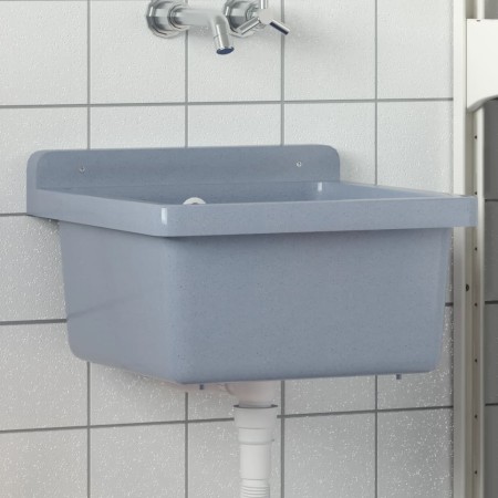 Wall-mounted gray resin sink basin 40x40x24 cm by vidaXL, Sinks - Ref: Foro24-4002796, Price: 52,25 €, Discount: %