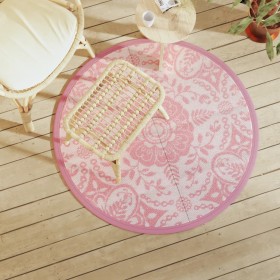 Outdoor pink PP rug Ø120 cm by vidaXL, Outdoor protectors - Ref: Foro24-368502, Price: 21,99 €, Discount: %