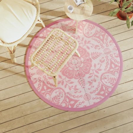 Outdoor pink PP rug Ø120 cm by vidaXL, Outdoor protectors - Ref: Foro24-368502, Price: 21,48 €, Discount: %