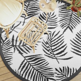 Outdoor white and black PP rug Ø200 cm by vidaXL, Outdoor protectors - Ref: Foro24-368472, Price: 39,12 €, Discount: %