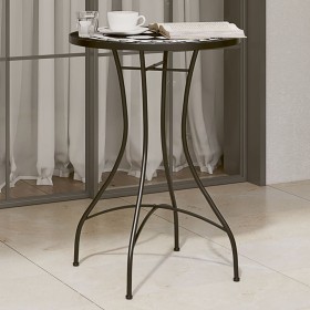 Black and white ceramic mosaic bistro table Ø50x70 cm by vidaXL, Garden tables - Ref: Foro24-4003400, Price: 79,99 €, Discoun...