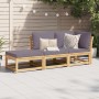 Set de muebles para jardín 3 piezas con cojines madera acacia de vidaXL, Sofás modulares de exterior - Ref: Foro24-3214327, P...