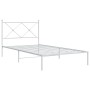 Bettgestell aus Metall mit weißem Kopfteil 100x190 cm von vidaXL, Betten und Lattenroste - Ref: Foro24-376545, Preis: 73,76 €...