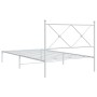 Estructura de cama de metal con cabecero blanco 100x190 cm de vidaXL, Camas y somieres - Ref: Foro24-376545, Precio: 73,99 €,...