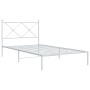 Estructura de cama de metal con cabecero blanco 107x203 cm de vidaXL, Camas y somieres - Ref: Foro24-376547, Precio: 75,66 €,...