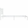 Estructura de cama de metal con cabecero blanco 107x203 cm de vidaXL, Camas y somieres - Ref: Foro24-376547, Precio: 75,66 €,...