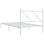 Estructura de cama de metal con cabecero blanco 107x203 cm de vidaXL, Camas y somieres - Ref: Foro24-376547, Precio: 75,66 €,...