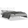 Estructura de cama de metal con cabecero blanca 140x190 cm de vidaXL, Camas y somieres - Ref: Foro24-376551, Precio: 107,93 €...