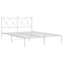 Metal bed frame with white headboard 140x190 cm by vidaXL, Beds and slatted bases - Ref: Foro24-376551, Price: 107,93 €, Disc...