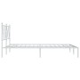 Metal bed frame with white headboard 140x190 cm by vidaXL, Beds and slatted bases - Ref: Foro24-376551, Price: 107,93 €, Disc...