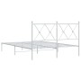 Metal bed frame with white headboard 140x190 cm by vidaXL, Beds and slatted bases - Ref: Foro24-376551, Price: 107,93 €, Disc...