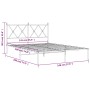 Estructura de cama de metal con cabecero blanca 140x190 cm de vidaXL, Camas y somieres - Ref: Foro24-376551, Precio: 107,93 €...