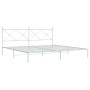 White metal bed frame with headboard 200x200 cm by vidaXL, Beds and slatted bases - Ref: Foro24-376558, Price: 121,99 €, Disc...