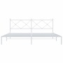 White metal bed frame with headboard 200x200 cm by vidaXL, Beds and slatted bases - Ref: Foro24-376558, Price: 121,99 €, Disc...