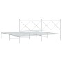 White metal bed frame with headboard 200x200 cm by vidaXL, Beds and slatted bases - Ref: Foro24-376558, Price: 121,99 €, Disc...