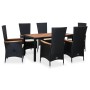 7-piece garden dining set made of synthetic rattan and black wood by vidaXL, Garden sets - Ref: Foro24-48013, Price: 680,01 €...