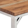 Mesa consola acero inoxidable y madera maciza acacia plateada de vidaXL, Mesas auxiliares - Ref: Foro24-349999, Precio: 140,3...