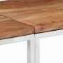 Mesa consola acero inoxidable y madera maciza acacia plateada de vidaXL, Mesas auxiliares - Ref: Foro24-349999, Precio: 140,3...