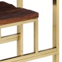 Mesa consola acero inoxidable madera maciza traviesa dorado de vidaXL, Mesas auxiliares - Ref: Foro24-350014, Precio: 138,96 ...