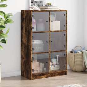 Tall sideboard with smoked oak wood doors 68x37x109 cm by vidaXL, Sideboards - Ref: Foro24-3295854, Price: 117,99 €, Discount: %