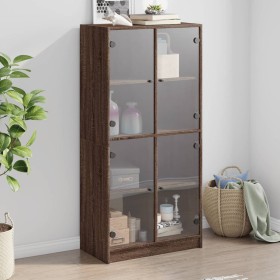 Tall sideboard with oak brown wood doors 68x37x142 cm by vidaXL, Sideboards - Ref: Foro24-3295863, Price: 132,99 €, Discount: %