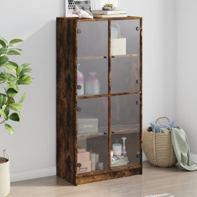 Tall sideboard with smoked oak wood doors 68x37x142 cm by vidaXL, Sideboards - Ref: Foro24-3295861, Price: 127,40 €, Discount: %