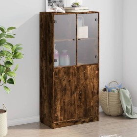 Aparador alto con puertas madera roble ahumado 68x37x142 cm de vidaXL, Aparadores - Ref: Foro24-3295868, Precio: 140,99 €, De...