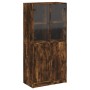 Aparador alto con puertas madera roble ahumado 68x37x142 cm de vidaXL, Aparadores - Ref: Foro24-3295868, Precio: 137,46 €, De...