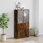 Tall sideboard with smoked oak wood doors 68x37x142 cm by vidaXL, Sideboards - Ref: Foro24-3295868, Price: 137,46 €, Discount: %