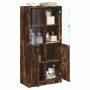 Tall sideboard with smoked oak wood doors 68x37x142 cm by vidaXL, Sideboards - Ref: Foro24-3295868, Price: 137,46 €, Discount: %