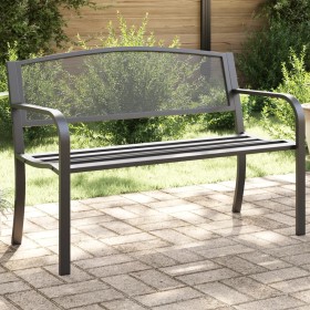 Banco de jardín de acero negro 119 cm de vidaXL, Bancos de jardín - Ref: Foro24-4002827, Precio: 98,99 €, Descuento: %