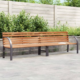 Wood and steel garden bench with brown powder coating by vidaXL, garden benches - Ref: Foro24-366539, Price: 248,40 €, Discou...