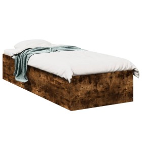 Estructura de cama madera de ingeniería roble humo 75x190 cm de vidaXL, Camas y somieres - Ref: Foro24-841990, Precio: 74,99 ...