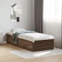 Estructura de cama madera de ingeniería roble marrón 75x190 cm de vidaXL, Camas y somieres - Ref: Foro24-841992, Precio: 76,2...