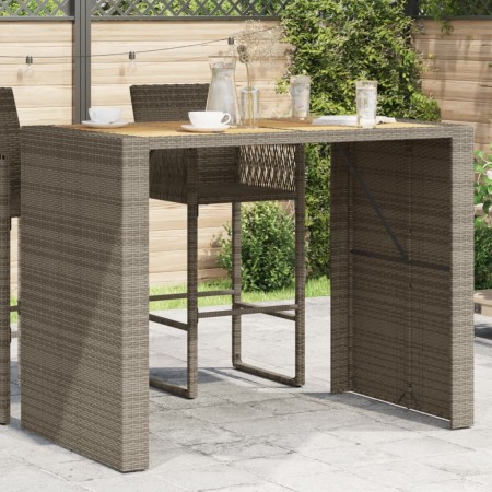 Garden table with gray PE rattan wood surface 145x80x110 cm by vidaXL, Garden tables - Ref: Foro24-368699, Price: 244,30 €, D...