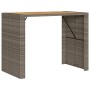 Mesa de jardín superficie de madera ratán PE gris 145x80x110 cm de vidaXL, Mesas de jardín - Ref: Foro24-368699, Precio: 244,...