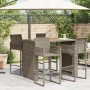 Garden table with gray PE rattan wood surface 145x80x110 cm by vidaXL, Garden tables - Ref: Foro24-368699, Price: 244,30 €, D...