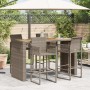 Garden table with gray PE rattan wood surface 185x80x110 cm by vidaXL, Garden tables - Ref: Foro24-368701, Price: 281,83 €, D...