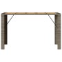 Mesa de jardín superficie de madera ratán PE gris 185x80x110 cm de vidaXL, Mesas de jardín - Ref: Foro24-368701, Precio: 281,...