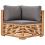 Garden Corner Sofa Gray Cushion Solid Teak Wood by vidaXL, Modular outdoor sofas - Ref: Foro24-49378, Price: 326,01 €, Discou...