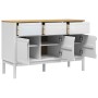 FLORO Sideboard aus massivem Kiefernholz weiß 114x43x74 cm von vidaXL, Sideboards - Ref: Foro24-374024, Preis: 175,33 €, Raba...