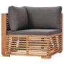 Garden Corner Sofa Gray Cushion Solid Teak Wood by vidaXL, Modular outdoor sofas - Ref: Foro24-49378, Price: 326,01 €, Discou...