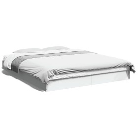 White engineered wood bed frame 150x200 cm by vidaXL, Beds and slatted bases - Ref: Foro24-842014, Price: 95,31 €, Discount: %