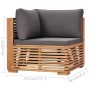 Garden Corner Sofa Gray Cushion Solid Teak Wood by vidaXL, Modular outdoor sofas - Ref: Foro24-49378, Price: 326,01 €, Discou...