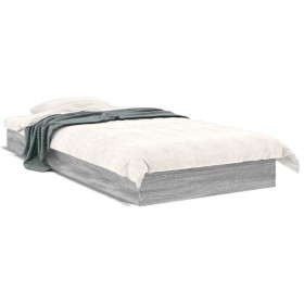 Estructura de cama madera de ingeniería gris Sonoma 90x200 cm de vidaXL, Camas y somieres - Ref: Foro24-842068, Precio: 68,99...