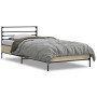 Sonoma oak metal engineered wood bed frame 100x200 cm by vidaXL, Beds and slatted bases - Ref: Foro24-845588, Price: 101,99 €...