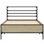 Estructura cama madera ingeniería metal roble Sonoma 100x200 cm de vidaXL, Camas y somieres - Ref: Foro24-845588, Precio: 101...