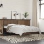 Engineered wood metal bed frame oak brown 75x190 cm by vidaXL, Beds and slatted bases - Ref: Foro24-845626, Price: 95,89 €, D...