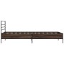 Estructura cama madera ingeniería metal roble marrón 75x190 cm de vidaXL, Camas y somieres - Ref: Foro24-845626, Precio: 95,9...